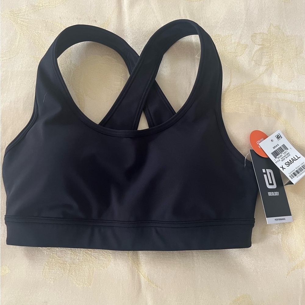Ideology Black Sports Bra Racerback Design